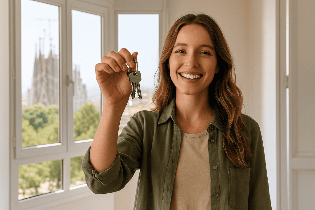 Relocation expert helping a client finding a flat in Barcelona